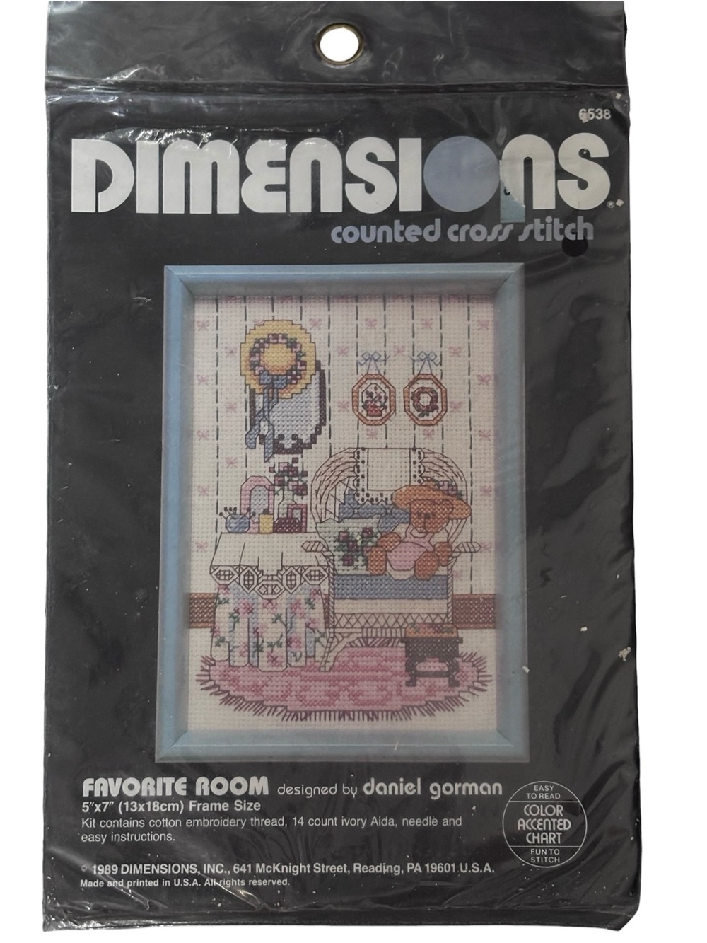 Vtg ‘89 Dimensions Counted Cross Stitch Kit 6538 Favorite Room Daniel Gorman